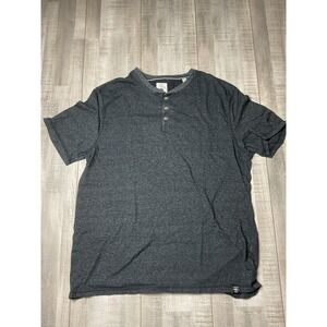 Copper & Oak Supply Co Men's‎ Gray Stripe Henley T-Shirt Sz X Large Short Sleeve